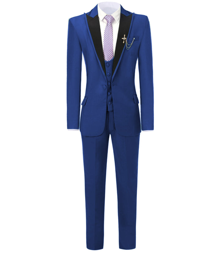 Formal Men's 3 Pieces Mens Suit Peak Lapel Tuxedos (Blazer+vest+Pants) mens event wear