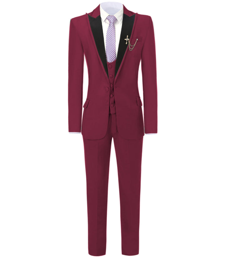 Formal Men's 3 Pieces Mens Suit Peak Lapel Tuxedos (Blazer+vest+Pants) mens event wear