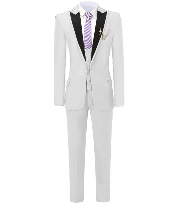 Formal Men's 3 Pieces Mens Suit Peak Lapel Tuxedos (Blazer+vest+Pants) mens event wear