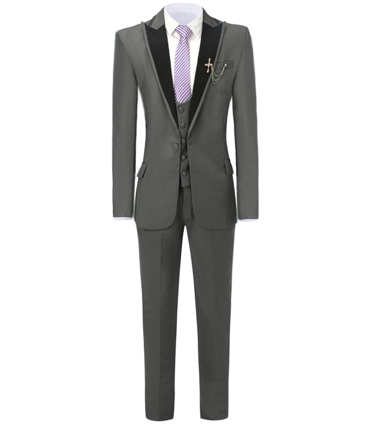 Formal Men's 3 Pieces Mens Suit Peak Lapel Tuxedos (Blazer+vest+Pants) mens event wear