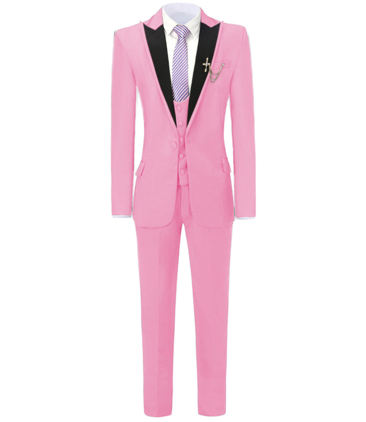 Formal Men's 3 Pieces Mens Suit Peak Lapel Tuxedos (Blazer+vest+Pants) mens event wear