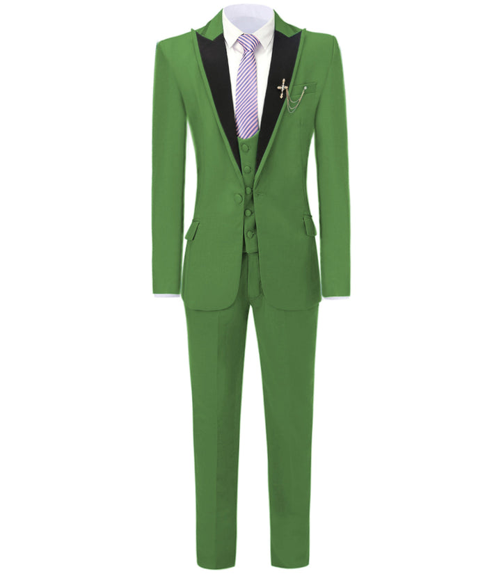 Formal Men's 3 Pieces Mens Suit Peak Lapel Tuxedos (Blazer+vest+Pants) mens event wear