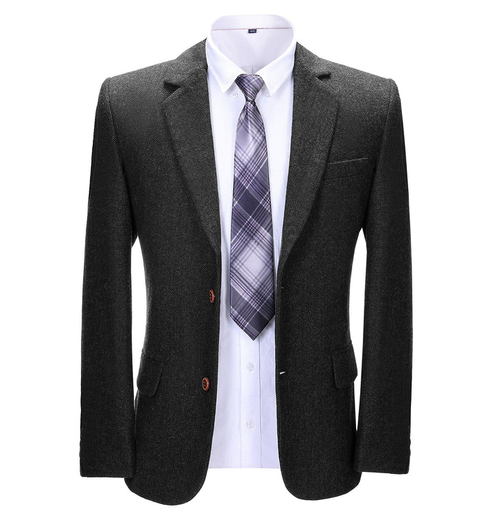 Formal Men's Business Herringbone Notch Lapel Blazer Solid Jacket mens event wear