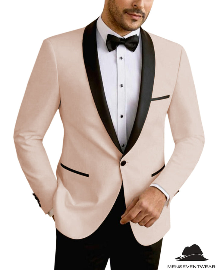 Formal Men's Slim Fit Shawl Lapel Flat Blazer mens event wear