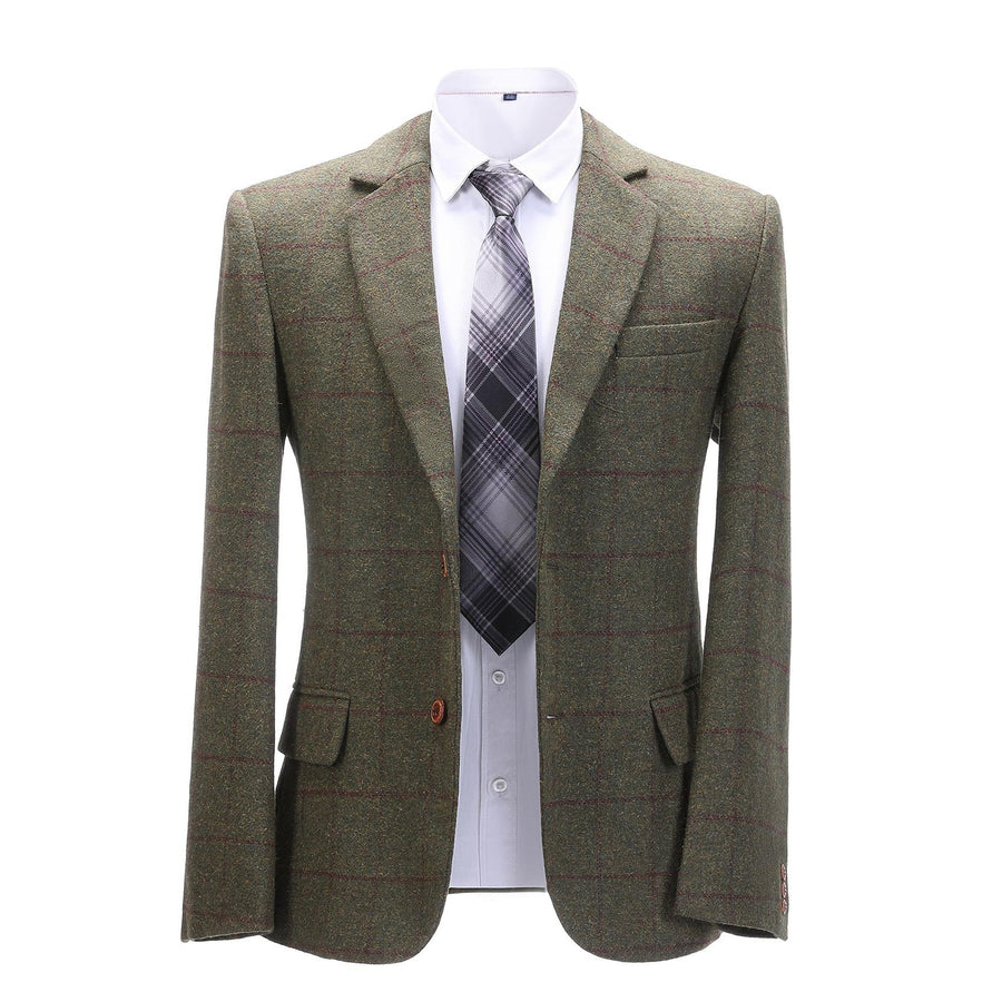 Men's Notched Lapel Solid Sea Green Blazer