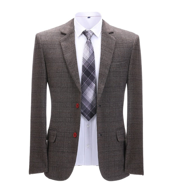 Men's 2 Pieces Formal Plaid Notch Lapel Tuxedos for Wedding(Blazer+Pants) mens event wear