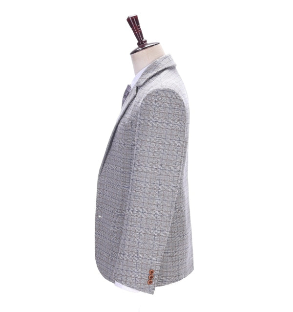 Men's Business 3 Pieces Formal White Plaid Solid Notch Lapel Suit (Blazer+vest+Pants) Adam Reed