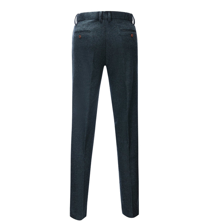 Men's Casual Suit Pant Herringbone Pleat-Front Trousers menseventwear