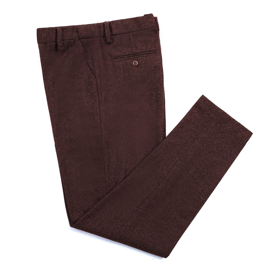 Men's Casual Suit pants Herringbone Pleat-Front Trousers menseventwear