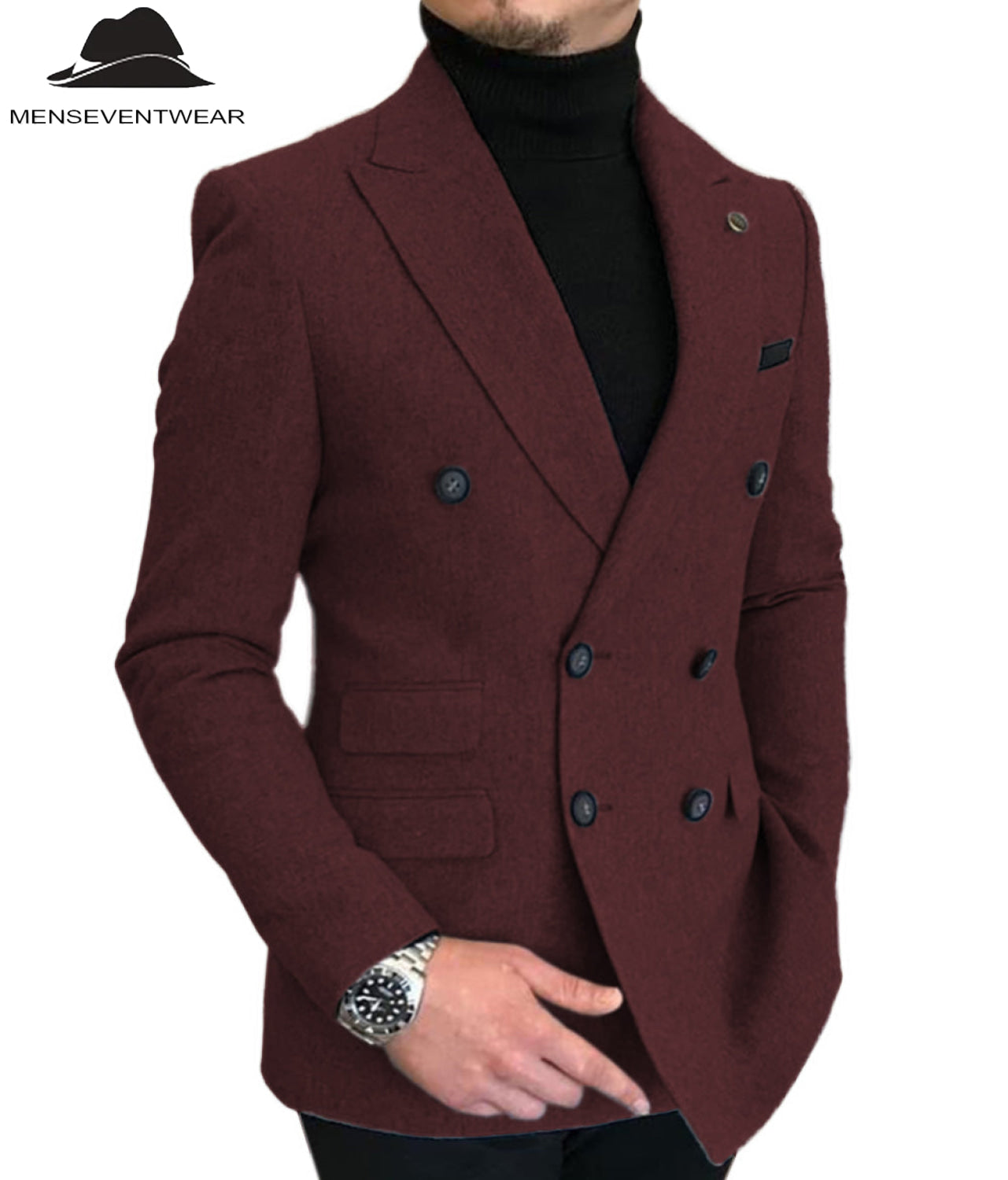 Men's Casual Tweed Peak Lapel Blazer - Menseventwear – mens
