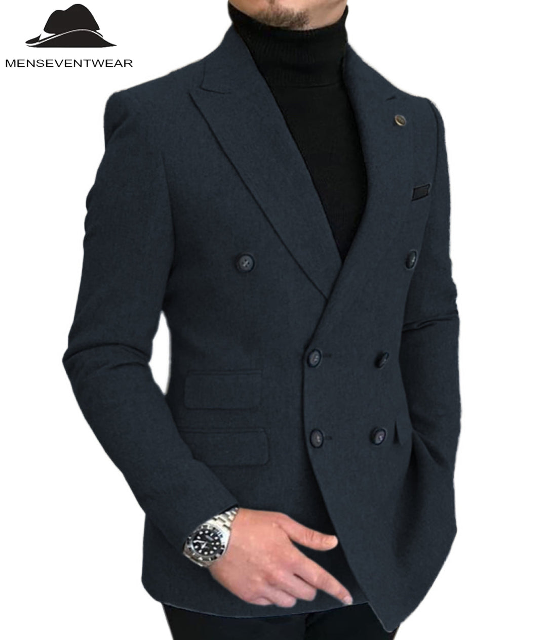 Men's Casual Tweed Notch Lapel Blazer mens event wear