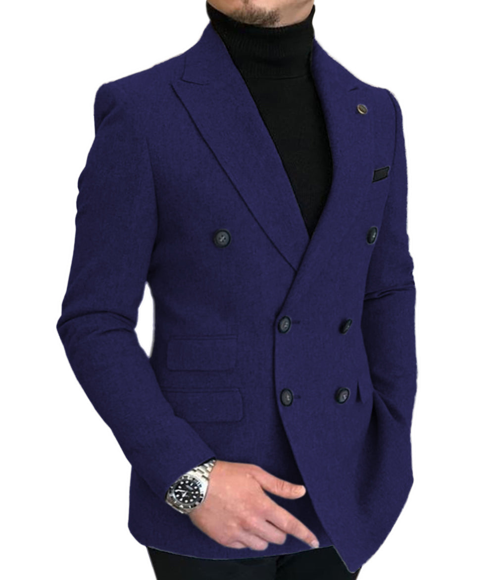 Men's Casual Tweed Notch Lapel Blazer mens event wear