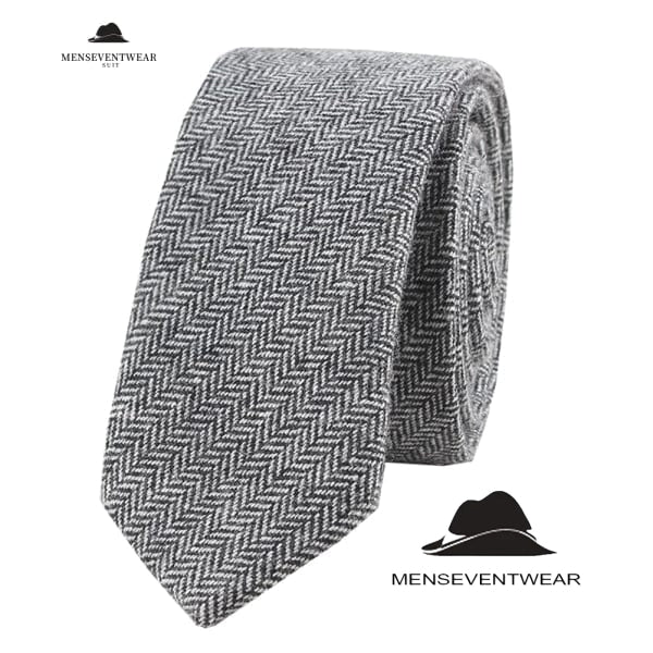 Men's Modern Fit Classic Fit Herringbone Tie Set menseventwear