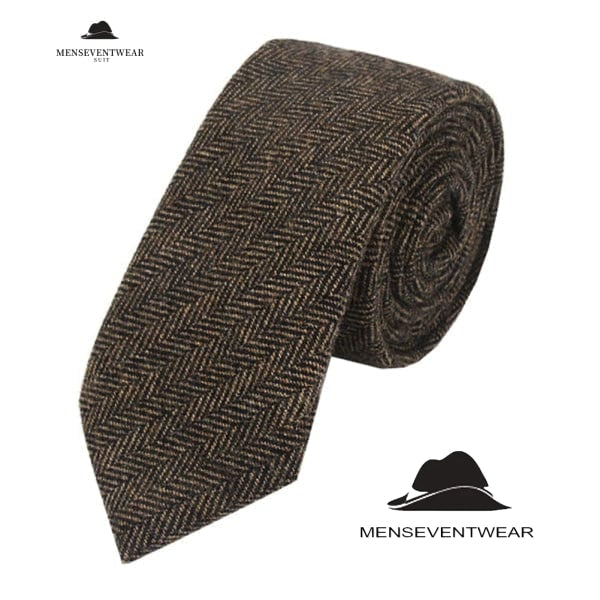 Men's Modern Fit Classic Fit Herringbone Tie Set menseventwear