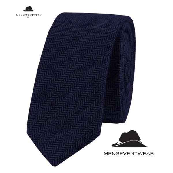 Men's Modern Fit Classic Fit Herringbone Tie Set menseventwear