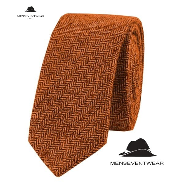 Men's Modern Fit Classic Fit Herringbone Tie Set menseventwear