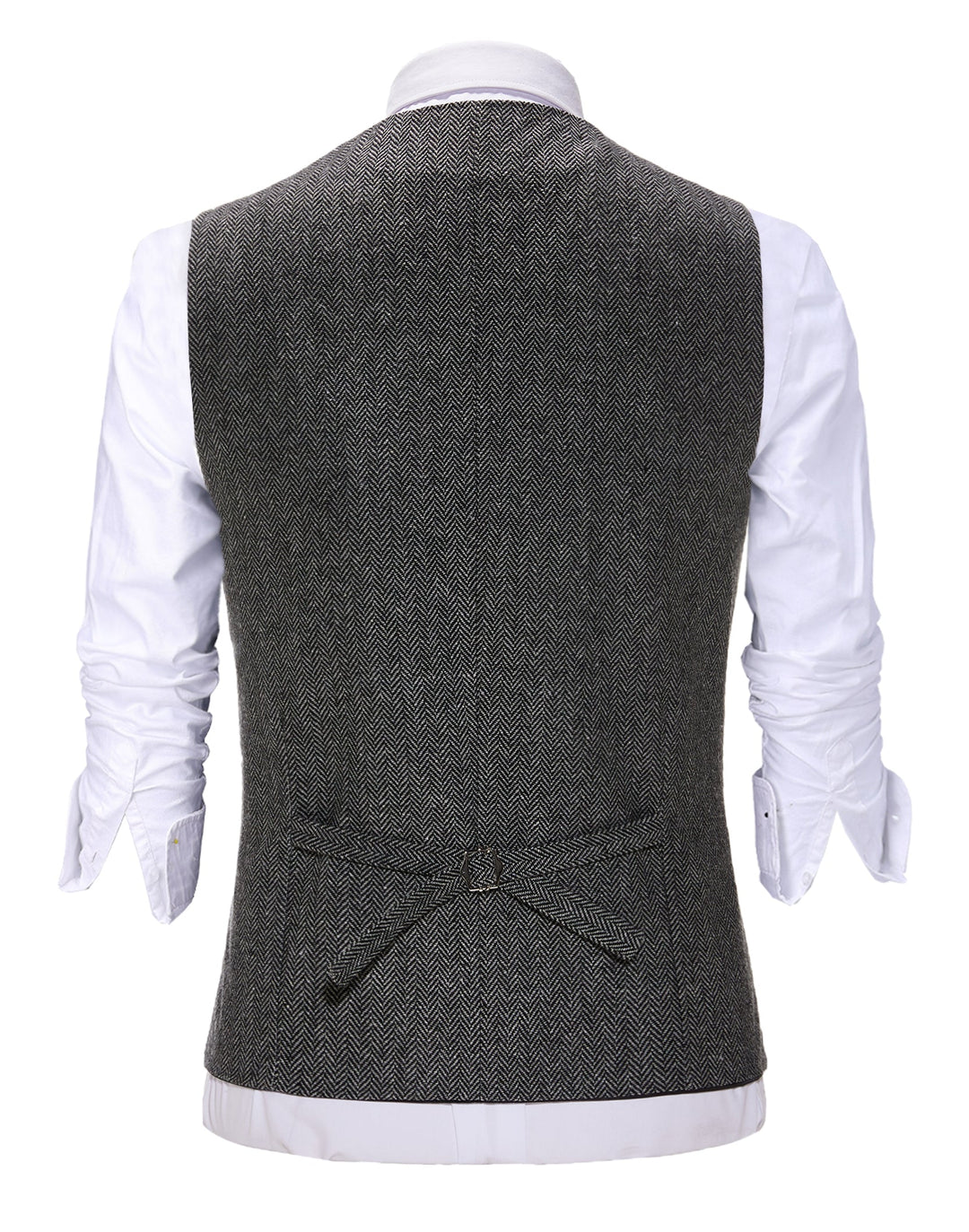 Vintage Classical Men's Slim Fit Herringbone V Neck Waistcoat mens event wear