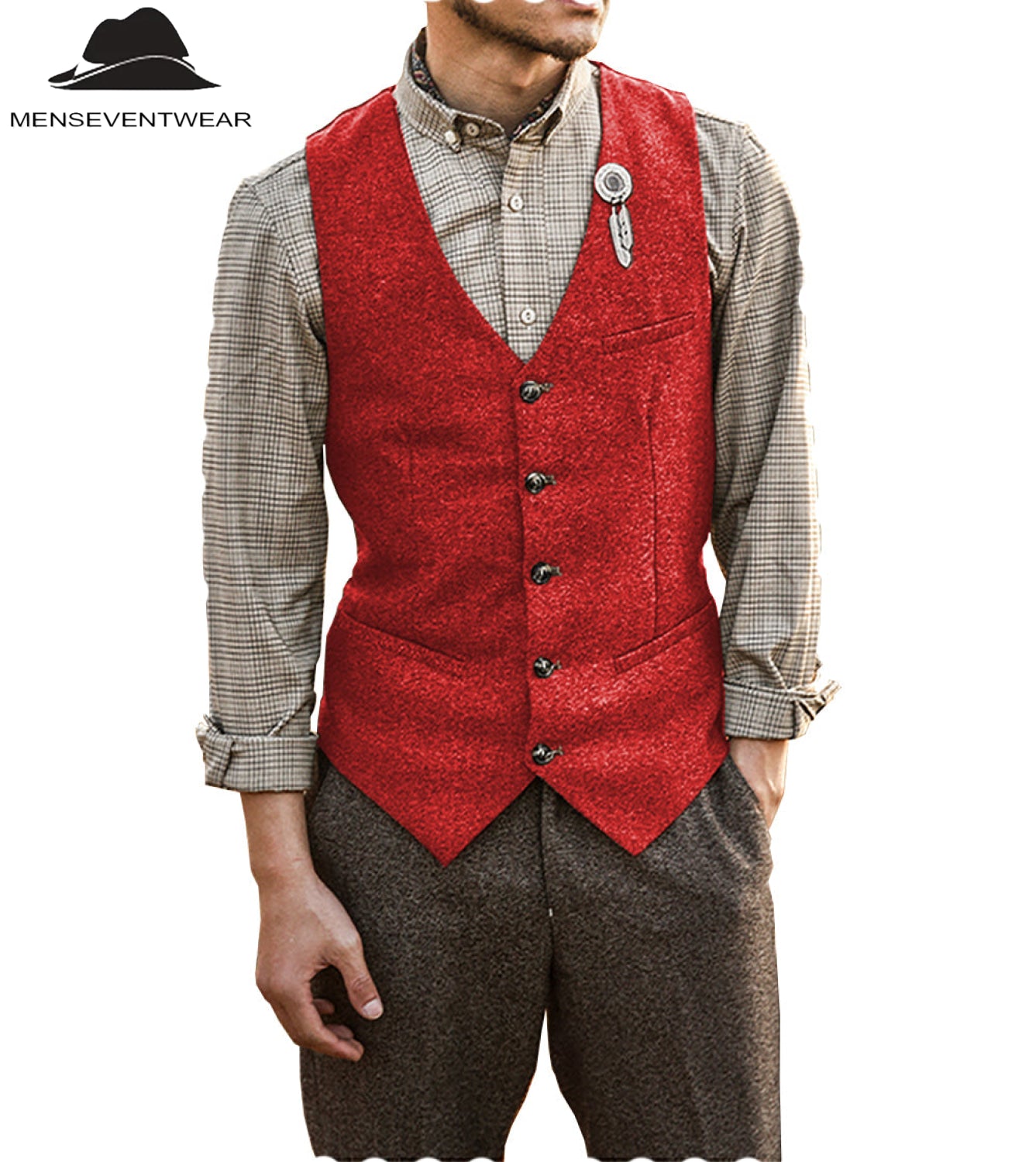 Red tweed hotsell waistcoat